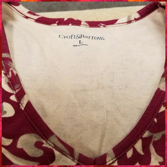 Croft & Barrow Women's Floral V-NeckTop - Picture 2 of 7